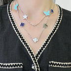 ⭐Miroze LUCKY CLOVER SILVER 11 MOTIF NECKLACE