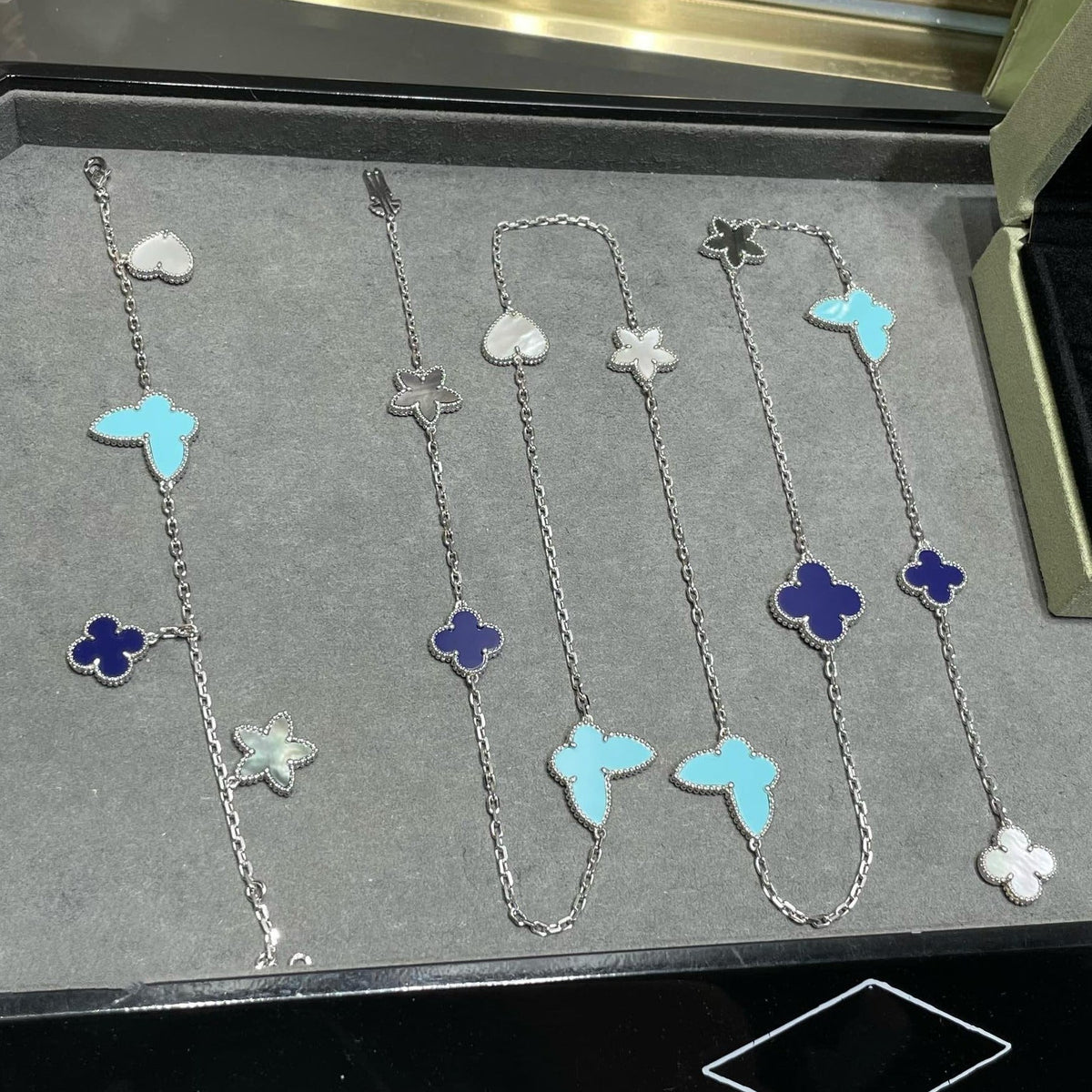 ⭐Miroze LUCKY CLOVER SILVER 11 MOTIF NECKLACE
