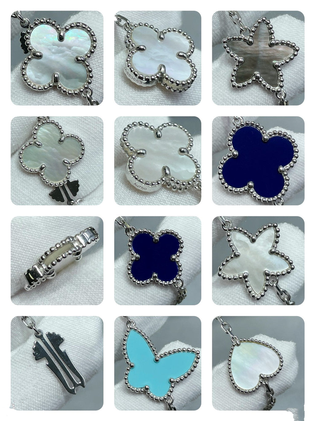 ⭐Miroze LUCKY CLOVER SILVER 11 MOTIF NECKLACE