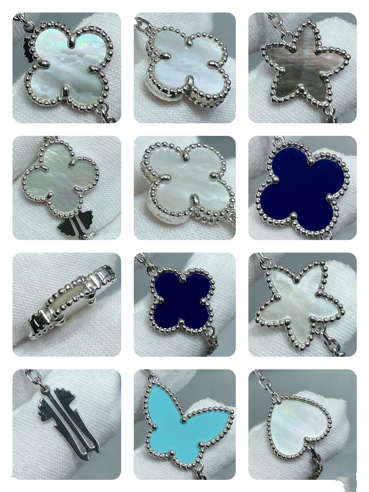 ⭐Miroze LUCKY CLOVER SILVER 11 MOTIF NECKLACE