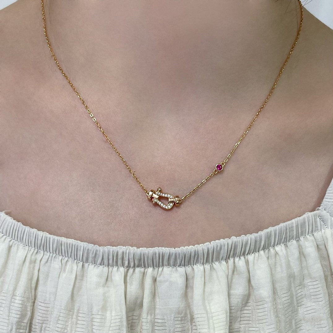 [⭐Miroze]FORCE 10 DIAMOND PINK GOLD NECKLACE
