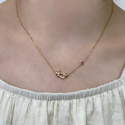 [⭐Miroze]FORCE 10 DIAMOND PINK GOLD NECKLACE