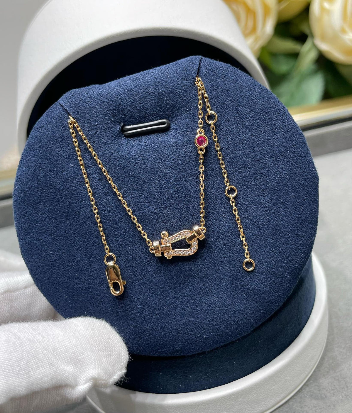 ⭐Miroze FORCE 10 DIAMOND PINK GOLD NECKLACE