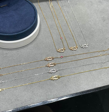 [⭐Miroze]FORCE 10 DIAMOND PINK GOLD NECKLACE