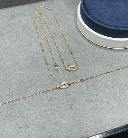 [⭐Miroze]FORCE 10 DIAMOND PINK GOLD NECKLACE