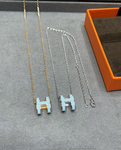 [⭐Miroze]POP H SKY BLUE NECKLACE