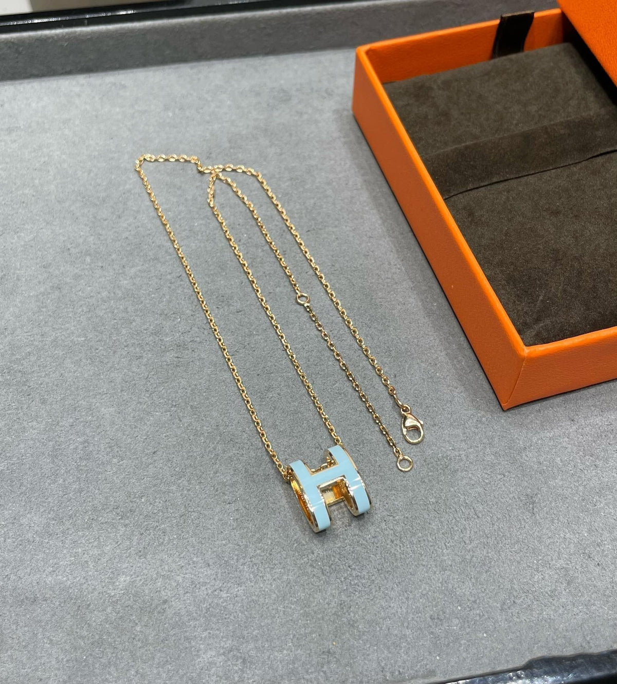 [⭐Miroze]POP H SKY BLUE NECKLACE