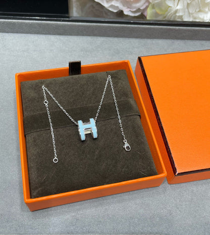 [⭐Miroze]POP H SKY BLUE NECKLACE