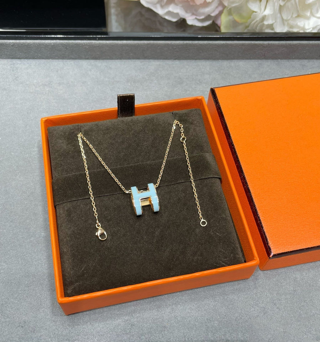 ⭐Miroze POP H SKY BLUE NECKLACE