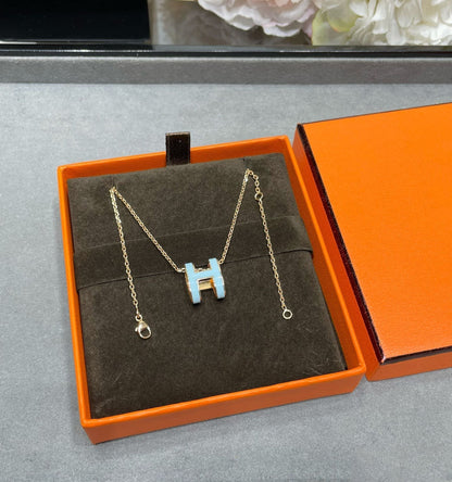 [⭐Miroze]POP H SKY BLUE NECKLACE