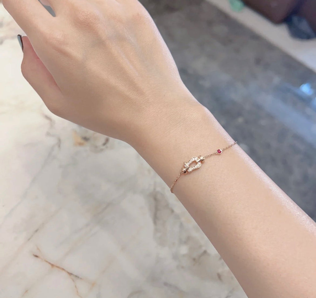 ⭐Miroze FORCE 10 DIAMOND CHAIN LINK PINK GOLD BRACELET