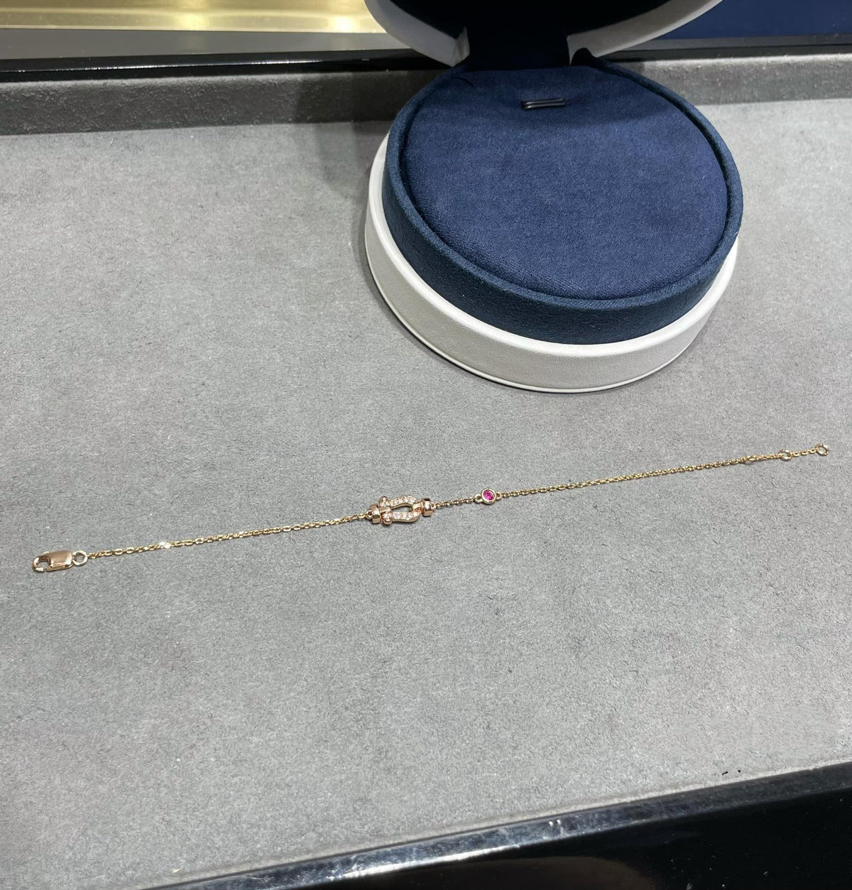 [⭐Miroze]FORCE 10 DIAMOND CHAIN LINK PINK GOLD BRACELET