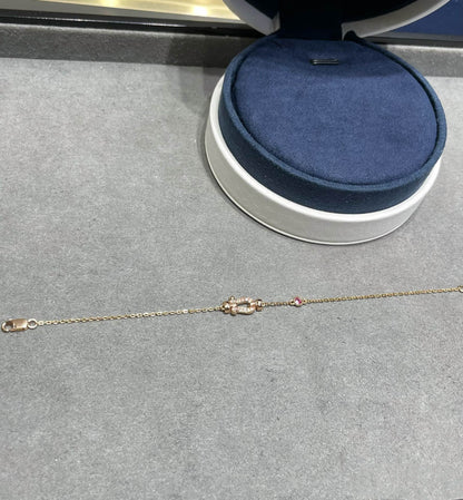 [⭐Miroze]FORCE 10 DIAMOND CHAIN LINK PINK GOLD BRACELET