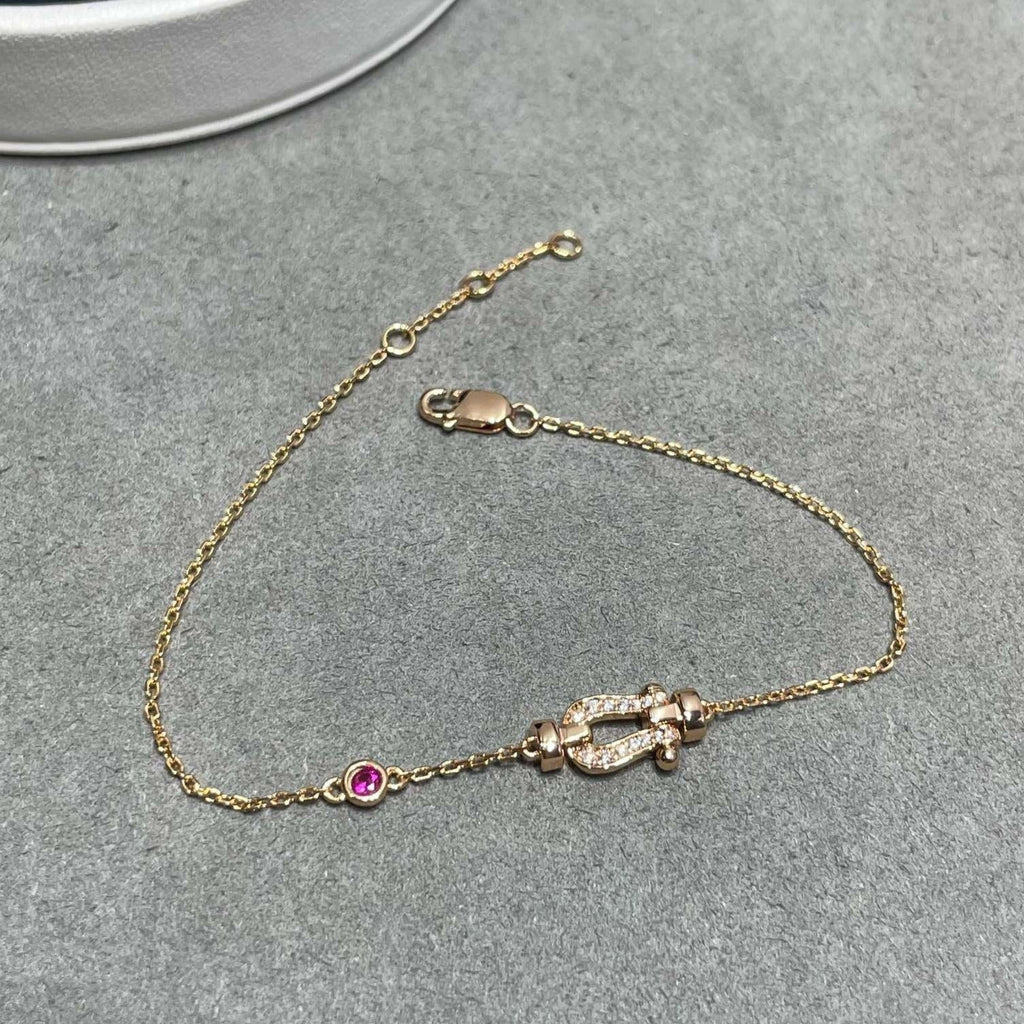 ⭐Miroze FORCE 10 DIAMOND CHAIN LINK PINK GOLD BRACELET