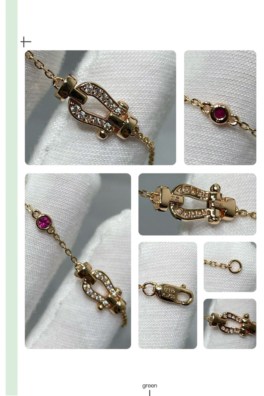 ⭐Miroze FORCE 10 DIAMOND CHAIN LINK PINK GOLD BRACELET