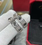 ⭐Miroze LOVE CERAMIC DIAMOND PAVED SILVER EARRINGS