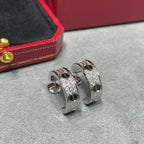 ⭐Miroze LOVE CERAMIC DIAMOND PAVED SILVER EARRINGS