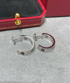 ⭐Miroze LOVE CERAMIC DIAMOND PAVED SILVER EARRINGS