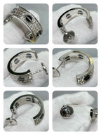 ⭐Miroze LOVE CERAMIC DIAMOND PAVED SILVER EARRINGS