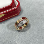 ⭐Miroze LOVE PINK GOLD SILVER DIAMOND DOUBLE RING