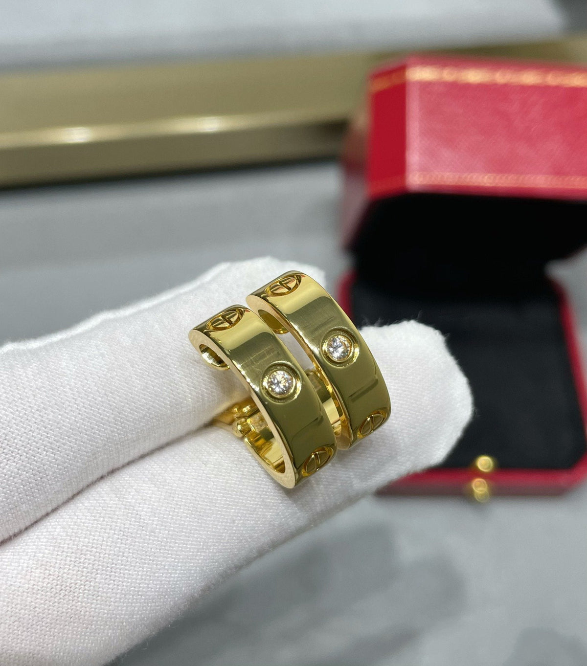 [⭐Miroze]LOVE 5.5MM 1 DIAMOND EARRINGS