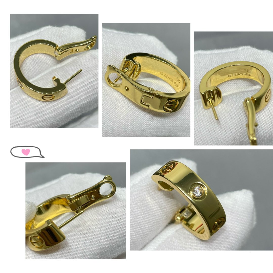 [⭐Miroze]LOVE 5.5MM 1 DIAMOND EARRINGS