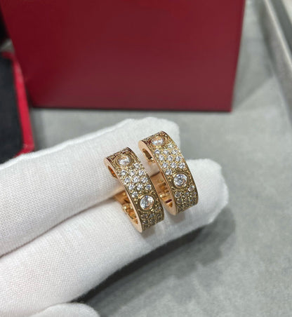 [⭐Miroze]LOVE 5.5MM DIAMOND PAVED EARRINGS