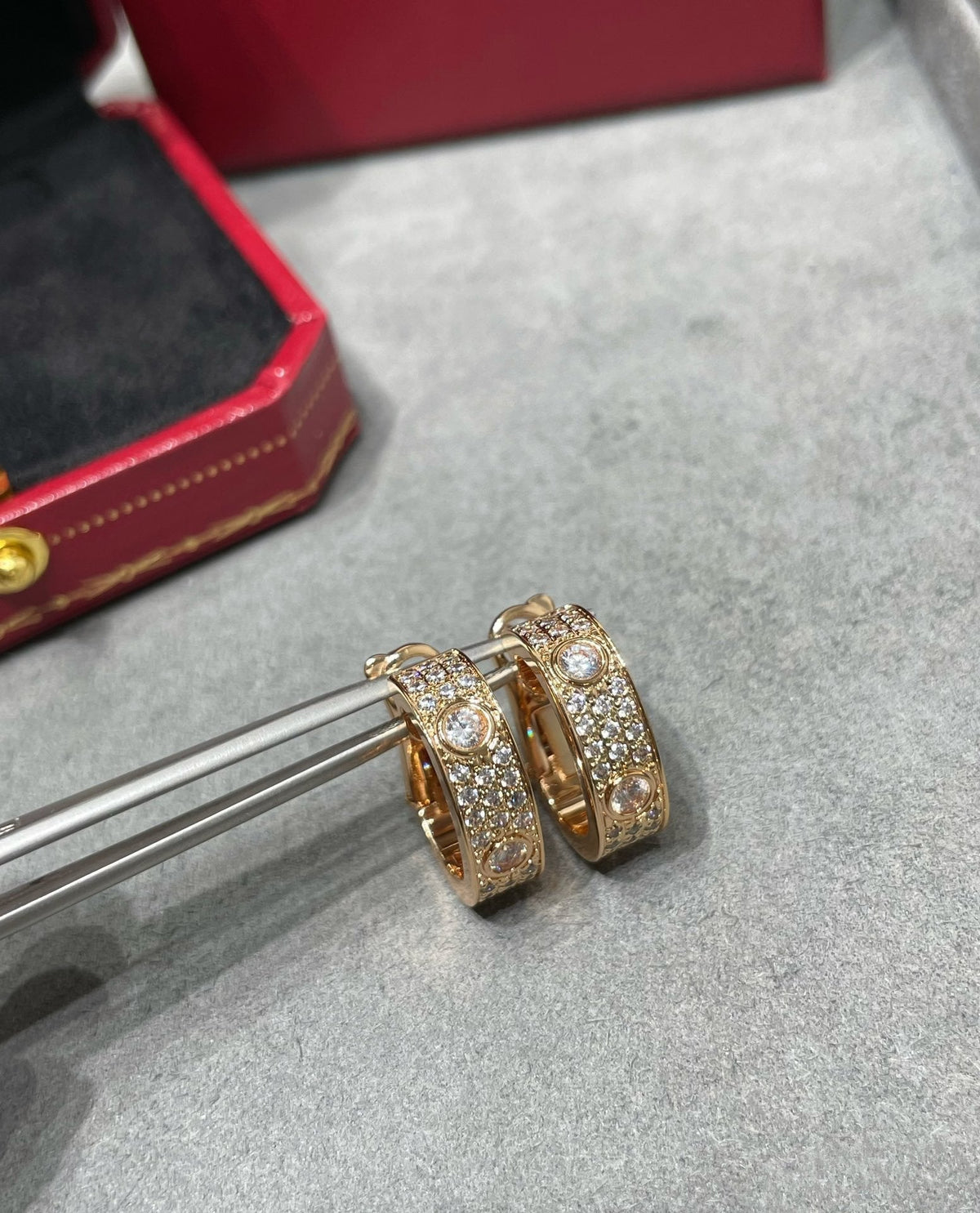 ⭐Miroze LOVE 5.5MM DIAMOND PAVED EARRINGS