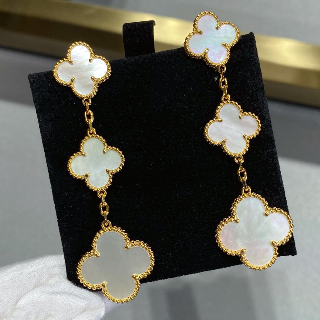 ⭐Miroze CLOVER MOP 3 MOTIFS GOLD EARRINGS