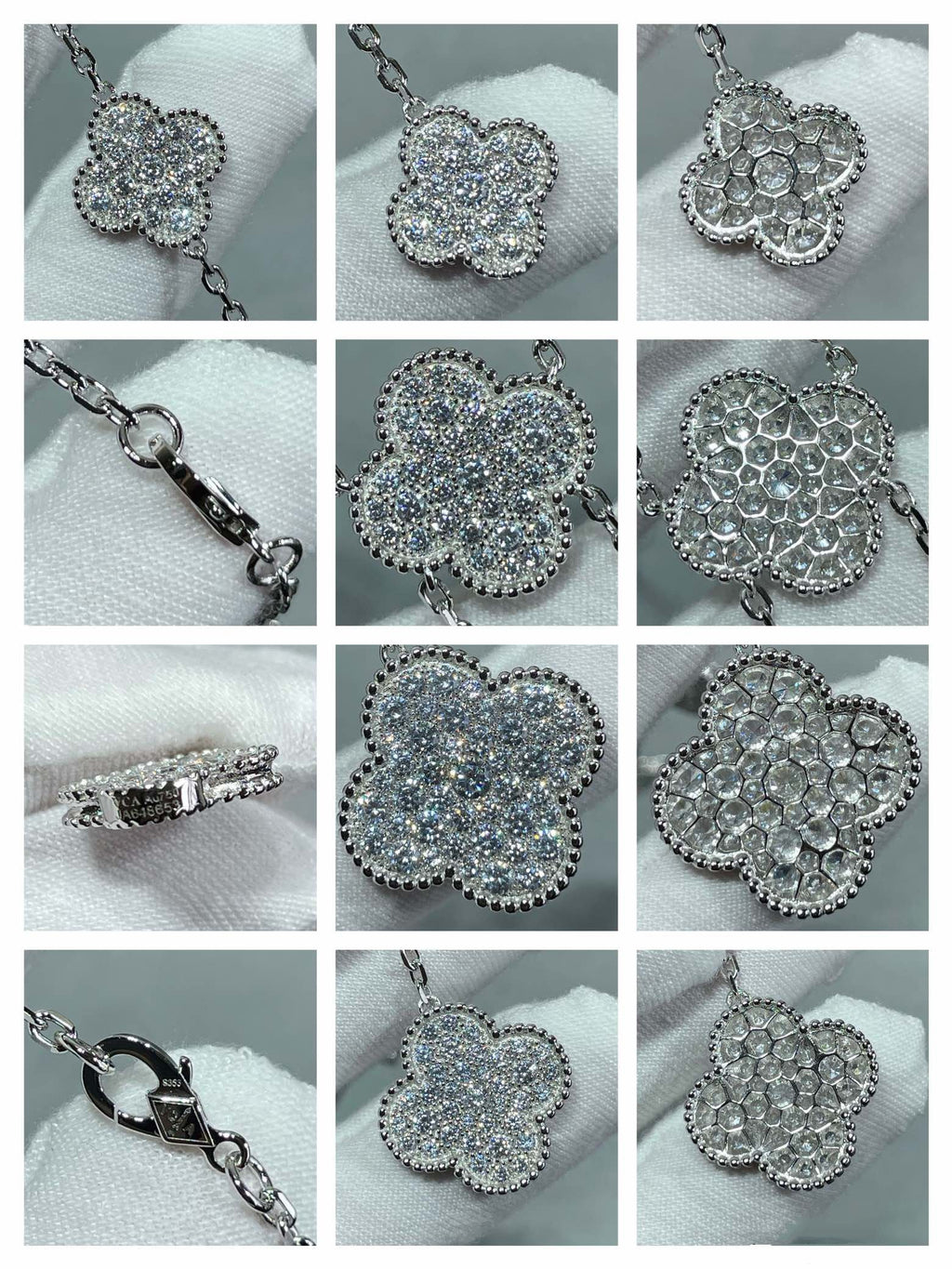 ⭐Miroze CLOVER 6 MOTIF DIAMOND PAVED NECKLACE