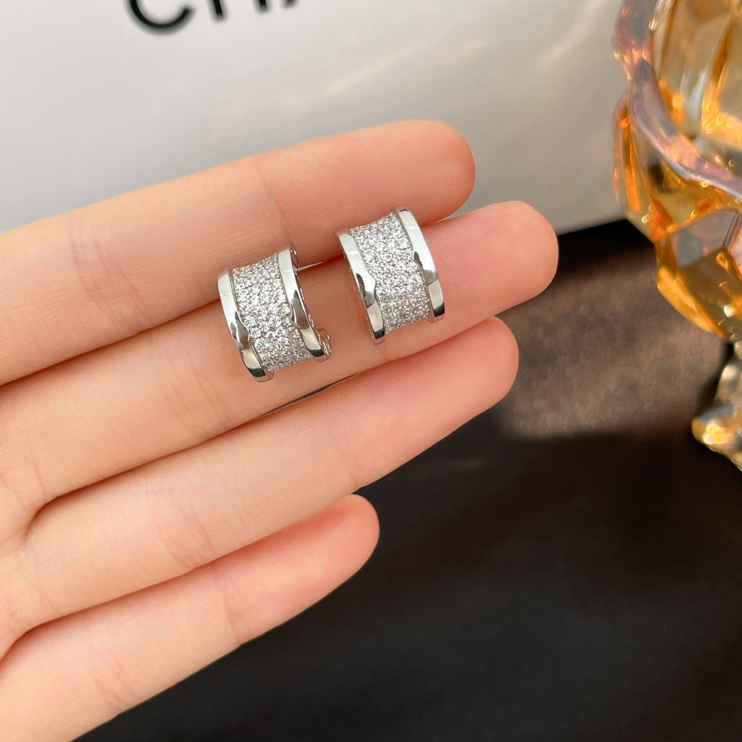 [⭐Veya]ZERO 1 DIAMOND PAVED EARRINGS