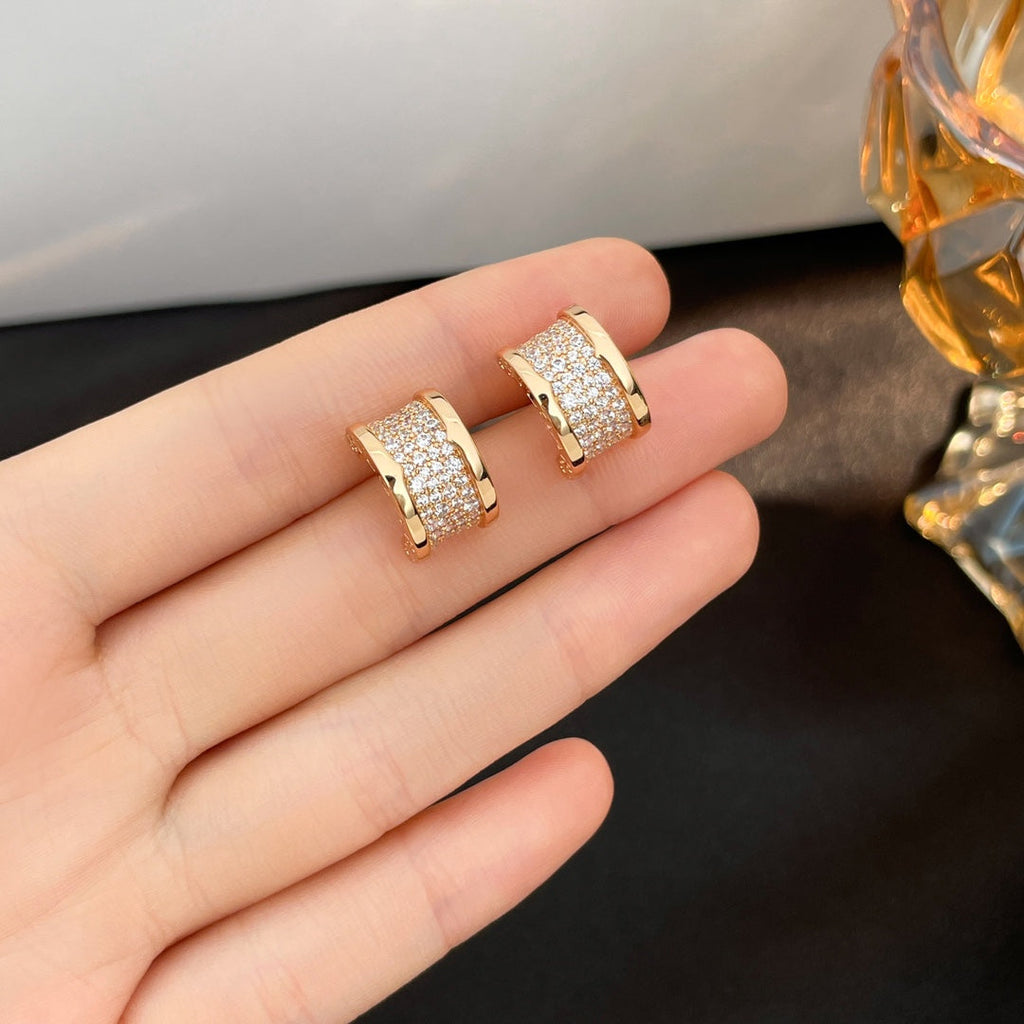 [⭐Veya]ZERO 1 DIAMOND PAVED EARRINGS