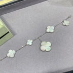 ⭐Miroze CLOVER 5 MOTIF WHITE MOP SILVER BRACELET