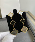 ⭐Miroze CLOVER 3 MOTIF MOP ONYX DARK MOP PINK GOLD EARRINGS