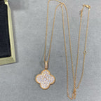 ⭐Miroze CLOVER 25MM LARGE PEDANT DIAMOND PAVED LONG NECKLACE
