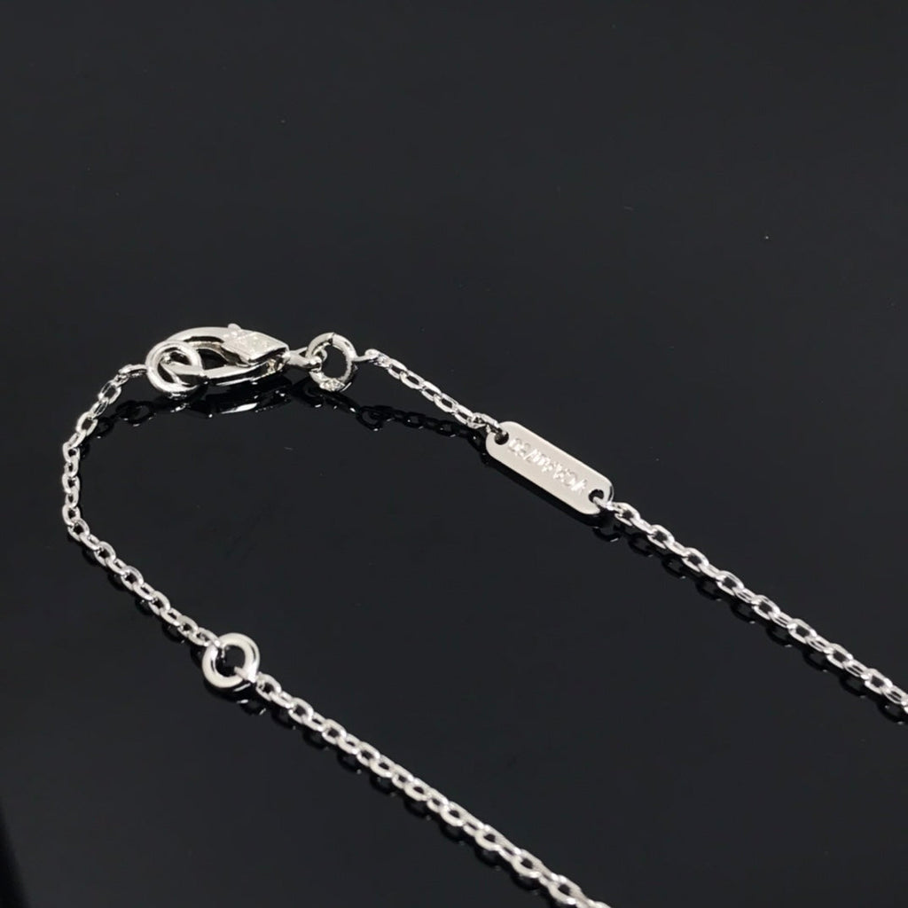 ⭐Miroze CLOVER PIETERSITE SILVER LONG NECKLACE