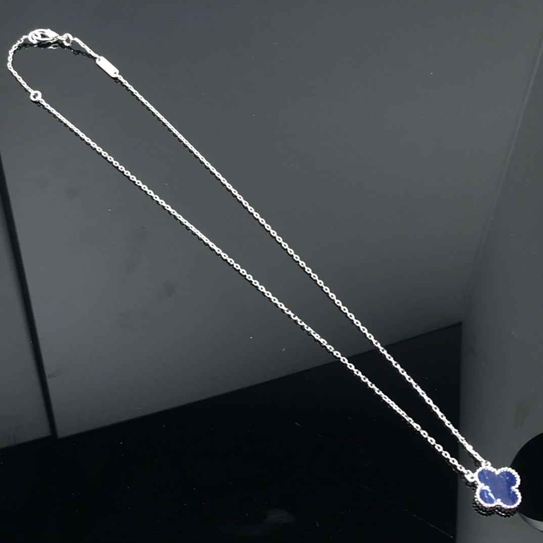 [⭐Miroze]CLOVER PIETERSITE SILVER LONG NECKLACE