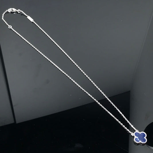 [⭐Miroze]CLOVER PIETERSITE SILVER LONG NECKLACE