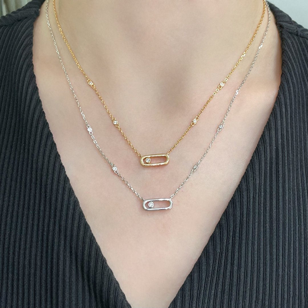 [⭐Miroze]MOVE UNO DIAMOND NECKLACE