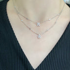 [⭐Miroze]MY TWIN 2 ROW DIAMOND NECKLACE