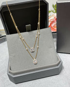 [⭐Miroze]MY TWIN 2 ROW DIAMOND NECKLACE