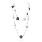 ⭐Miroze CLOVER 16 MOTIF CHALCEDONY MOP SILVER NECKLACE