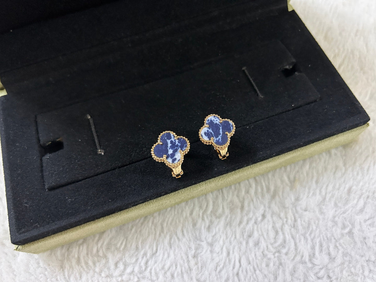 [⭐Miroze]CLOVER PIETERSITE MEDIUM STUD EARRINGS