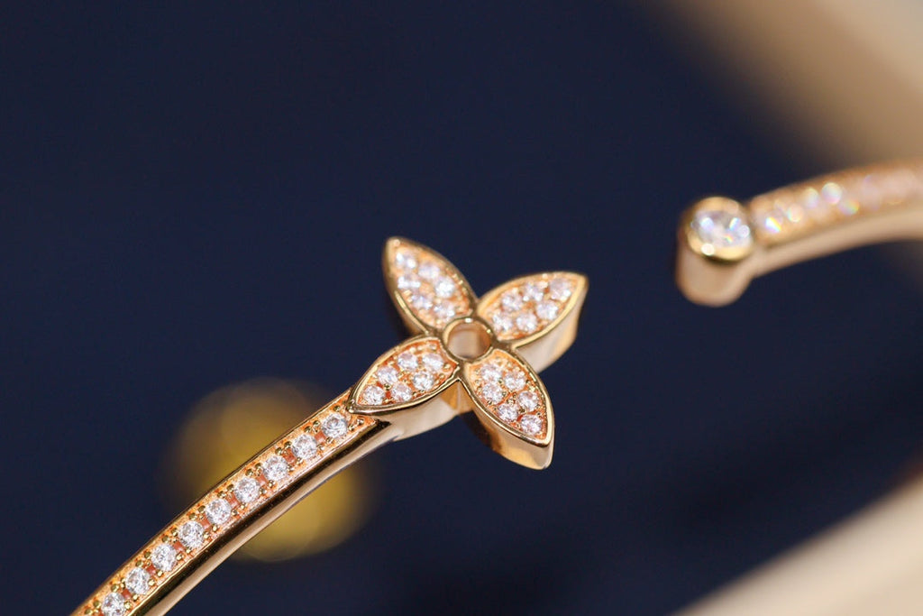 ⭐Miroze IDYLLE PINK GOLD OPEN BRACELET DIAMOND PAVED