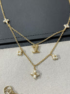 ⭐Miroze FLOWERGRAM GOLD MOP DOUBLE ROW NECKLACE