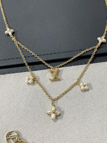 [⭐Miroze]FLOWERGRAM GOLD MOP DOUBLE ROW NECKLACE