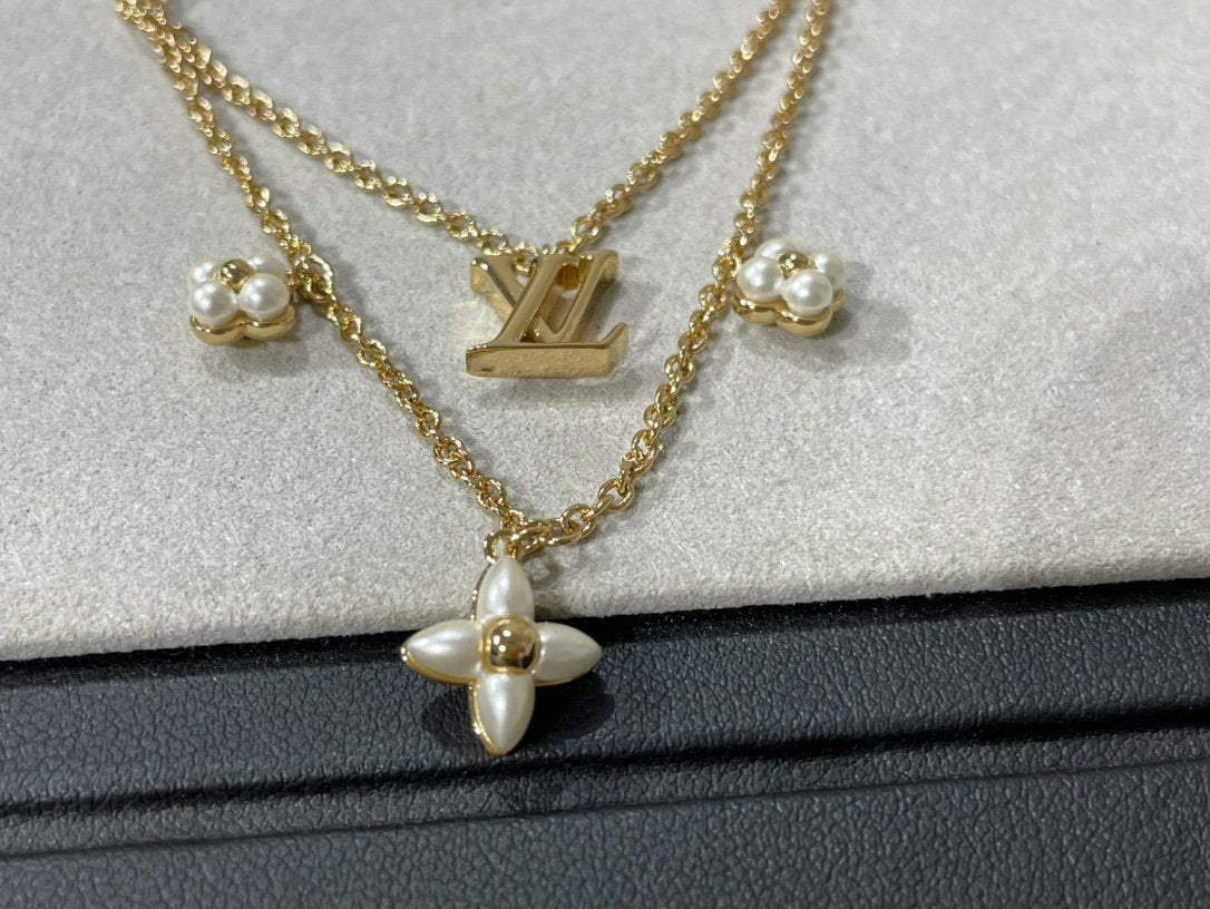 [⭐Miroze]FLOWERGRAM GOLD MOP DOUBLE ROW NECKLACE