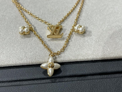 [⭐Miroze]FLOWERGRAM GOLD MOP DOUBLE ROW NECKLACE