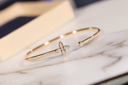 [⭐Miroze]IDYLLE GOLD OPEN BRACELET DIAMOND PAVED