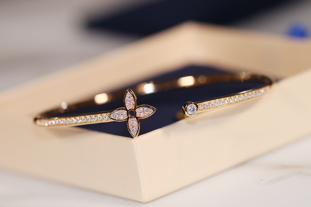 [⭐Miroze]IDYLLE GOLD OPEN BRACELET DIAMOND PAVED